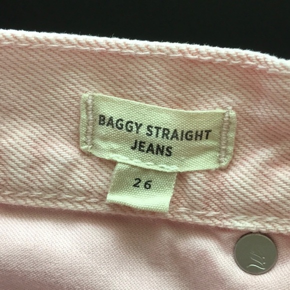 MADEWELL Pink Baggy Straight High Waist Jeans Size 26 with Discoloring - Picture 6 of 10